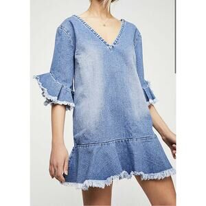 MLM label Henri Denim Dress Small v neckline $175